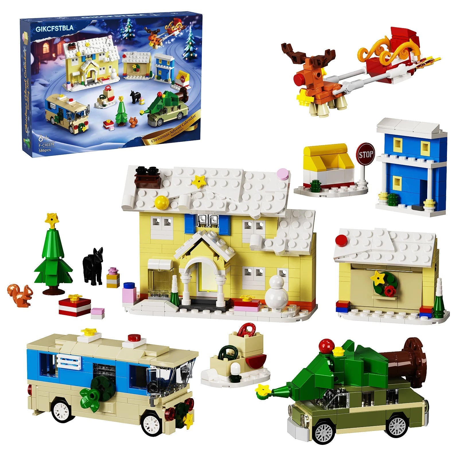 Christmas Holiday Advent Calendar building blocks set with 24 festive surprises for kids